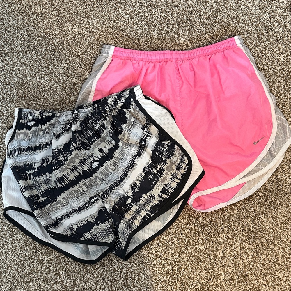Nike Women's Pink and Black Athletic Dri-Fit Shorts - Bundle of 2